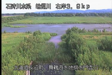 嶮淵川 舞鶴遊水地排水門呑口のライブカメラ|北海道長沼町