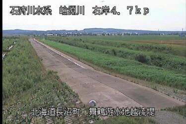 嶮淵川 舞鶴遊水地越流堤のライブカメラ|北海道長沼町
