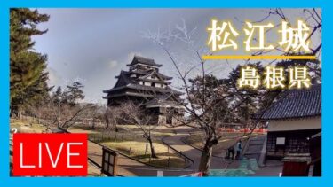 松江城の桜と天守閣のライブカメラ|島根県松江市