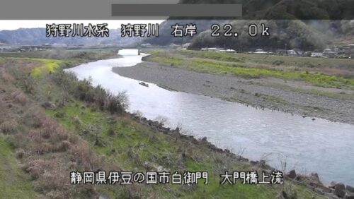 狩野川 大門橋上流のライブカメラ|静岡県伊豆の国市のサムネイル