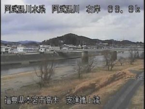 福島県本宮市 阿武隈川 安達橋上流のライブカメラ
