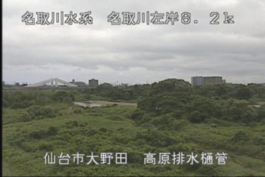 名取川 高原排水樋管のライブカメラ|宮城県仙台市