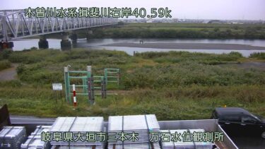 揖斐川 万石水位観測所のライブカメラ|岐阜県大垣市のサムネイル