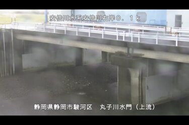 安倍川 丸子川水門上流のライブカメラ|静岡県静岡市のサムネイル