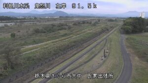 栃木県さくら市 鬼怒川 大中水位観測所のライブカメラ