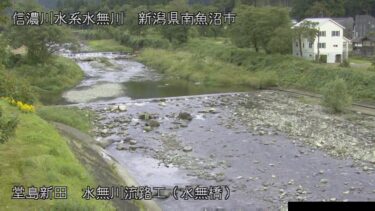 水無川 水無橋上流のライブカメラ|新潟県魚沼市のサムネイル