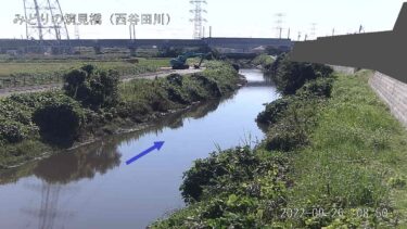 西谷田川 みどりの筑見橋のライブカメラ|茨城県つくばみらい市