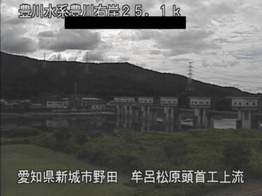 豊川 牟呂松原頭首工上流付近のライブカメラ|愛知県新城市