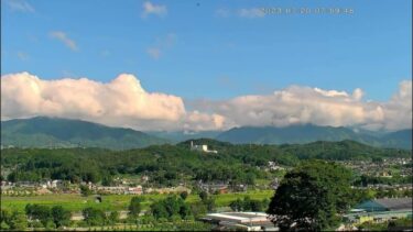 天竜川 龍江地域から風越山のライブカメラ|長野県飯田市