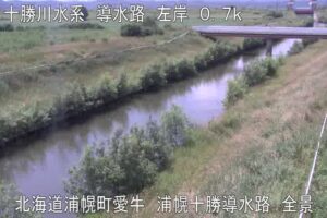 北海道浦幌町 浦幌十勝導水路 幌岡・愛牛導水門間のライブカメラ