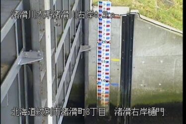 渚滑川 渚滑右岸樋門のライブカメラ|北海道紋別市