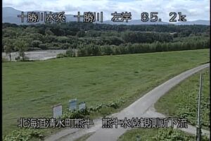 北海道清水町 十勝川 熊牛水位観測所下流のライブカメラ