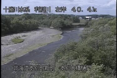 利別川 本別大橋樋門のライブカメラ|北海道本別町