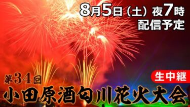 小田原酒匂川花火大会2023のライブカメラ|神奈川県小田原市