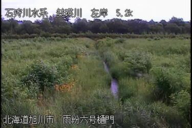 美瑛川 雨紛六号樋門のライブカメラ|北海道旭川市