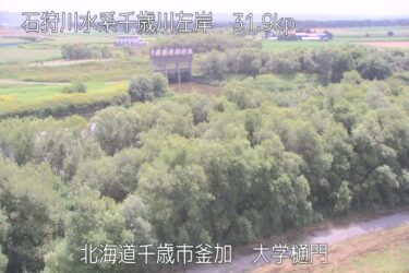千歳川 大学樋門のライブカメラ|北海道千歳市