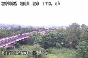 北海道当麻町 石狩川 栄園橋のライブカメラ