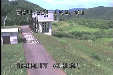 石狩川 神居川水門のライブカメラ|北海道旭川市のサムネイル