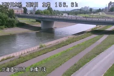 石狩川 新橋下流左岸のライブカメラ|北海道旭川市