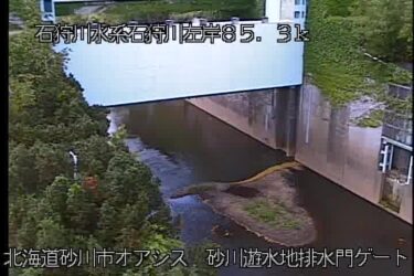 石狩川 砂川遊水地排水門ゲートのライブカメラ|北海道砂川市