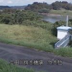 六田川 六田川排水ポンプ場・外水位のライブカメラ|宮崎県宮崎市のサムネイル