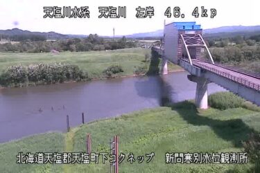 天塩川 新問寒別橋のライブカメラ|北海道天塩町