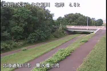牛朱別川 豊永橋上流のライブカメラ|北海道旭川市