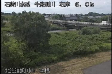 牛朱別川 功橋のライブカメラ|北海道旭川市