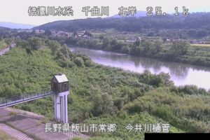 長野県飯山市 千曲川 今井川樋管のライブカメラ