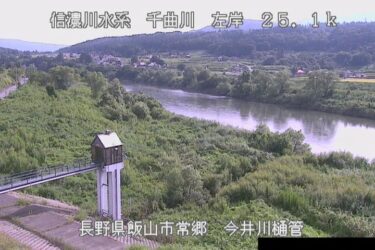 千曲川 今井川樋管のライブカメラ|長野県飯山市