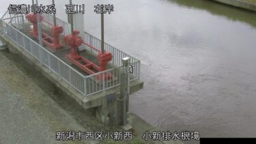 西川 小新排水機場のライブカメラ|新潟県新潟市