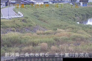 信濃川 五十嵐川合流点のライブカメラ|新潟県三条市