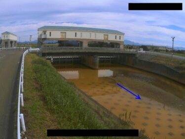 大通川放水路 ケラ島堰のライブカメラ|新潟県燕市