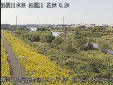 相模川 寒川第一樋管下流のライブカメラ|神奈川県寒川町