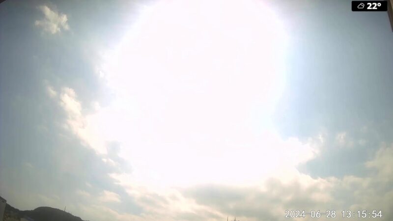 函館山上空の空模様のライブカメラ|北海道函館市のサムネイル