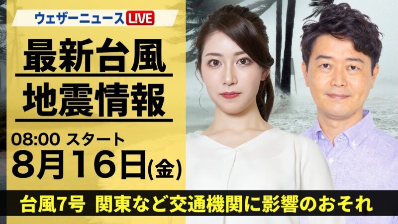 2024年台風7号（アンピル）のライブカメラ・ニュース|広域のサムネイル