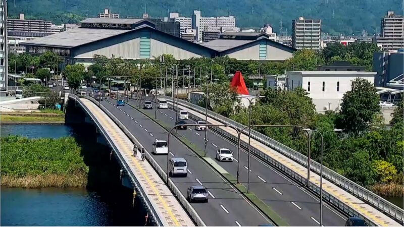 大橋川 くにびき大橋のライブカメラ|島根県松江市のサムネイル