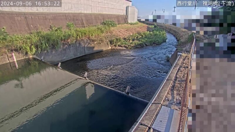 西行堂川 神明橋下流のライブカメラ|愛知県春日井市のサムネイル