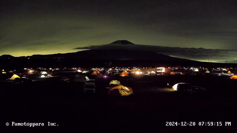 ふもとっぱらキャンプ場サイト・富士山のライブカメラ|静岡県富士宮市のサムネイル