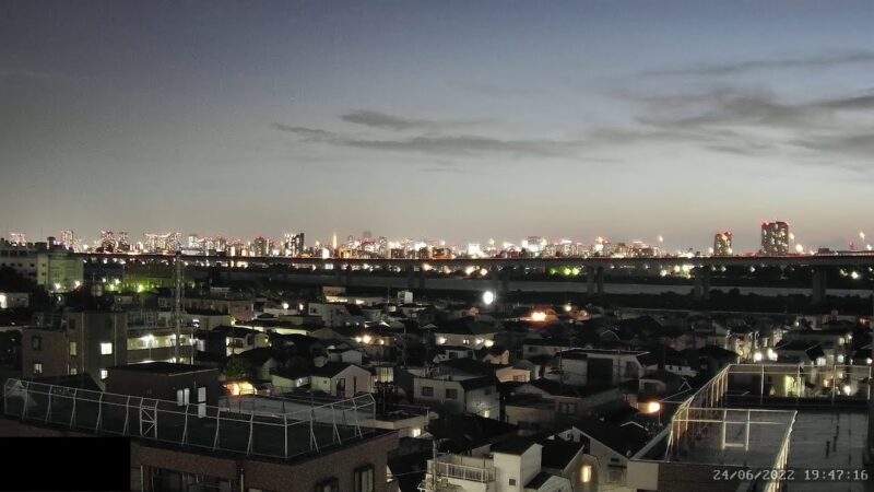 郊外から中川・荒川・首都高速中央環状線のライブカメラ|東京都江戸川区のサムネイル