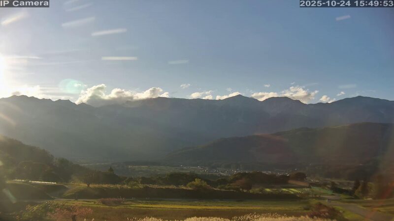 白馬村野平地区から白馬連峰のライブカメラ|長野県白馬村のサムネイル