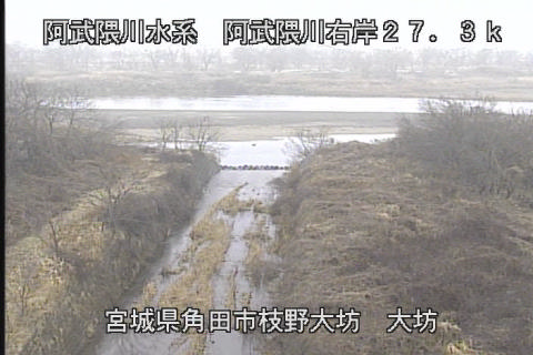 阿武隈川 大坊 27.3k右岸Ｐのライブカメラ|宮城県角田市のサムネイル