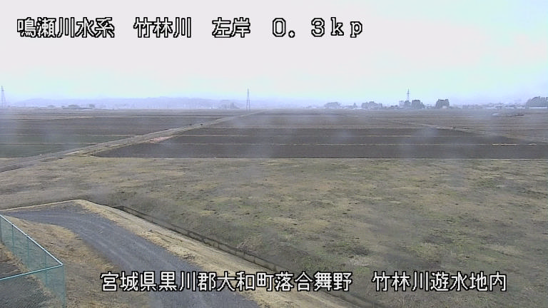 竹林川 竹林川遊水地内 0.3km左岸のライブカメラ|宮城県大和町のサムネイル