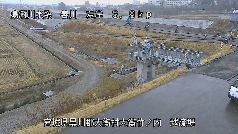 善川 善川遊水地越流提 3.9km左岸のライブカメラ|宮城県大衡村のサムネイル