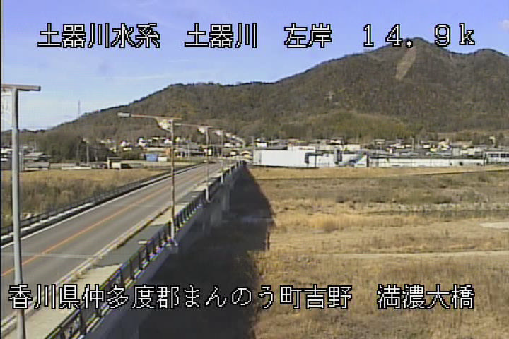 土器川 左岸14k9まんのう町満濃大橋のライブカメラ|香川県まんのう町のサムネイル