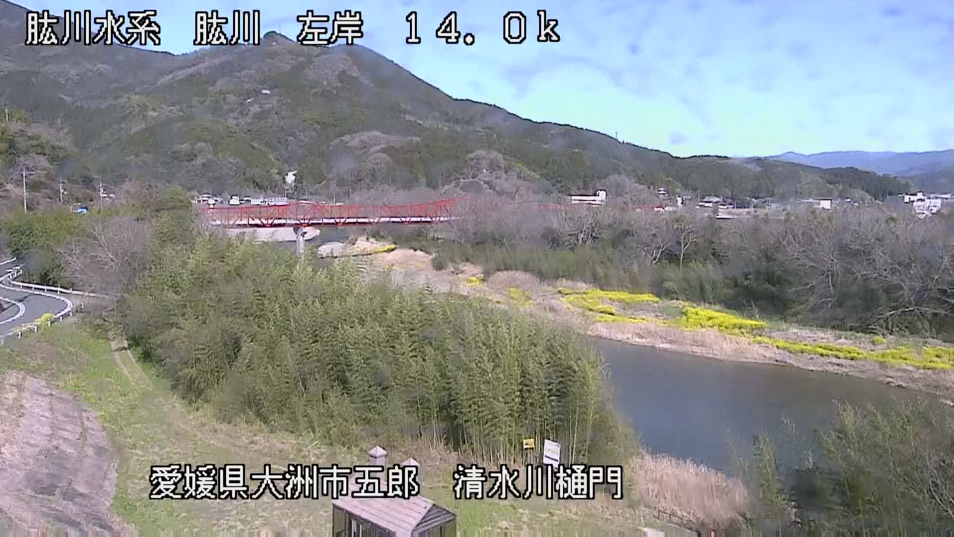肱川 左岸14k0大洲市 清水川樋門のライブカメラ|愛媛県大洲市のサムネイル