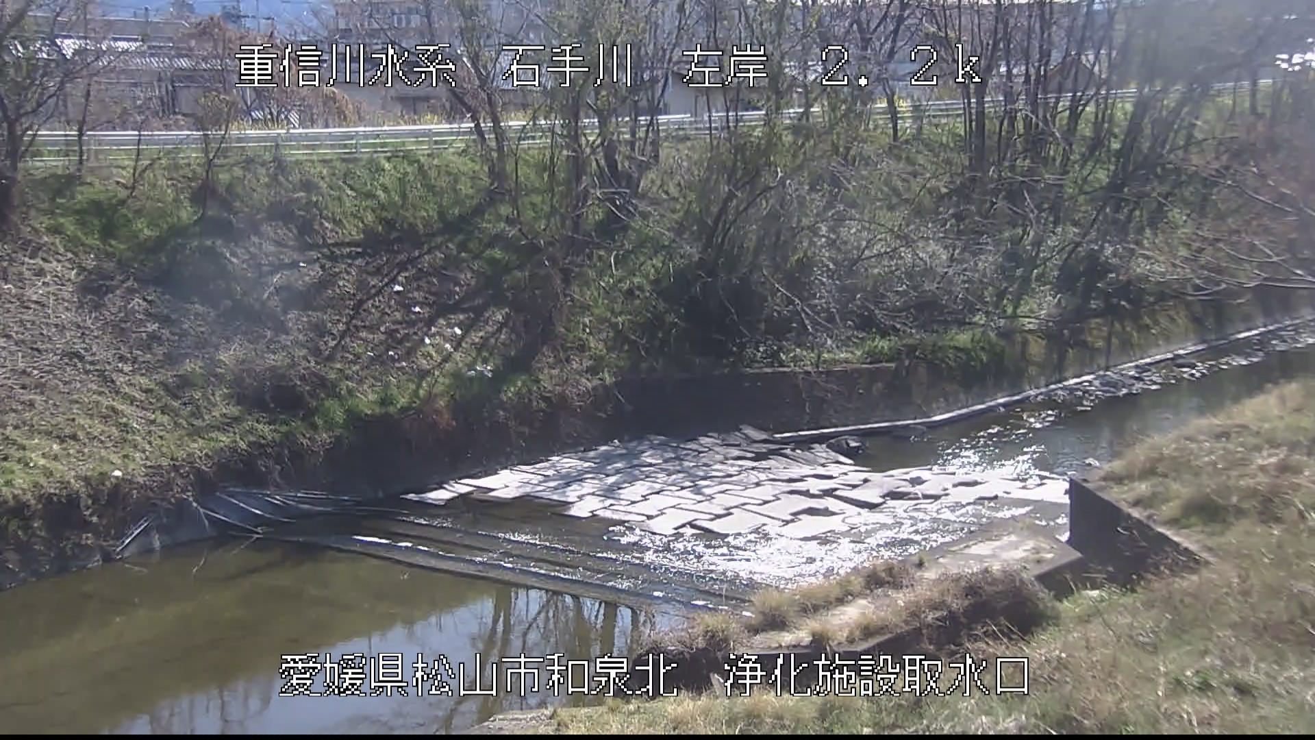 石手川 左岸2k0 松山市 浄化施設 排水口のライブカメラ|愛媛県松山市のサムネイル