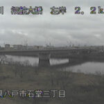 馬淵川 沼館大橋 2.2k左岸のライブカメラ|青森県八戸市のサムネイル