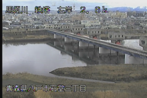 馬淵川 鉄塔 2.6k左岸のライブカメラ|青森県八戸市のサムネイル