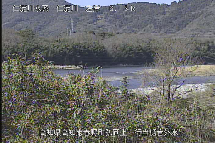 仁淀川 左岸6k3高知市 行当樋管外水のライブカメラ|高知県高知市のサムネイル